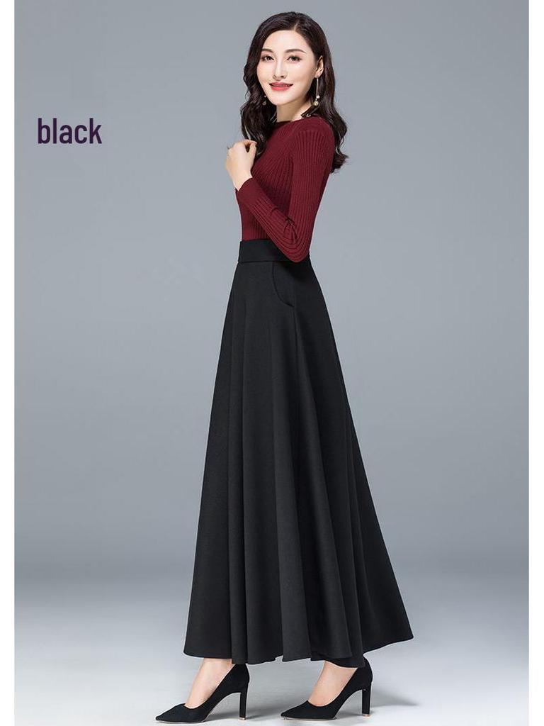 Plus Size A-Line Flowing Skirt – New Spring/Autumn Style for a Professional, Slimming Look