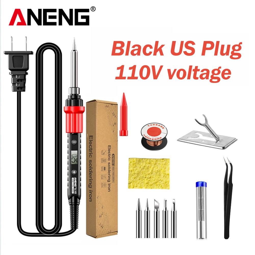 Electric Soldering Iron 60W Adjustable Temperature ANENG LCD Digital Display Portable Kit SL105 Welding Repair Electrician Tools