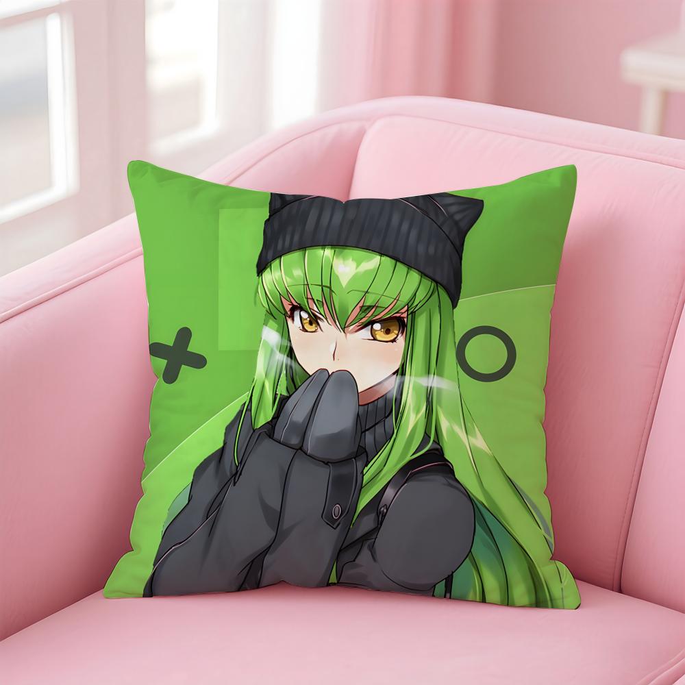 C-Code Geass H-Hangyaku No Lelouch Oudous Cushion Cover Pillowcase Short Plush Invisible Zipper Room Sofa Cushion Cover