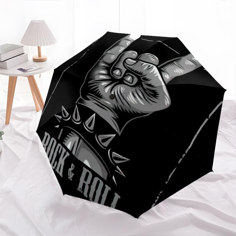 1PC Rock n' Roll Umbrella Portable Folding Umbrella Iron Frame Hole Bone Structure Outdoor Home Umbrella A16