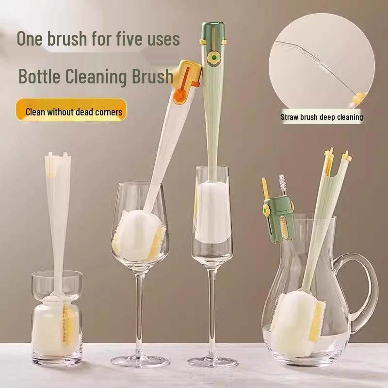 5-i-1 Hushålls Rengöringsborstset för Koppar och Flaskor med Nykomlingsrabatt och Fri Frakt