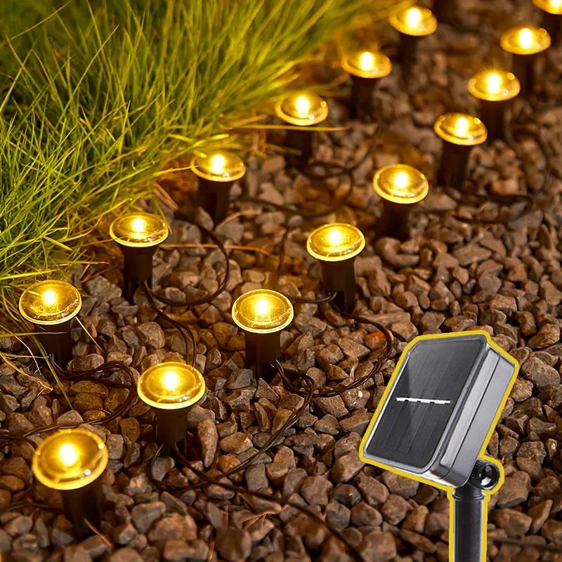 

LED Solar Lights 8 Modes Outdoor Solar Garden Lights Waterproof Lawn Pilot Lamps for Trails Camping Yards Decorative Lighting 15LEDS теплим білим кольором