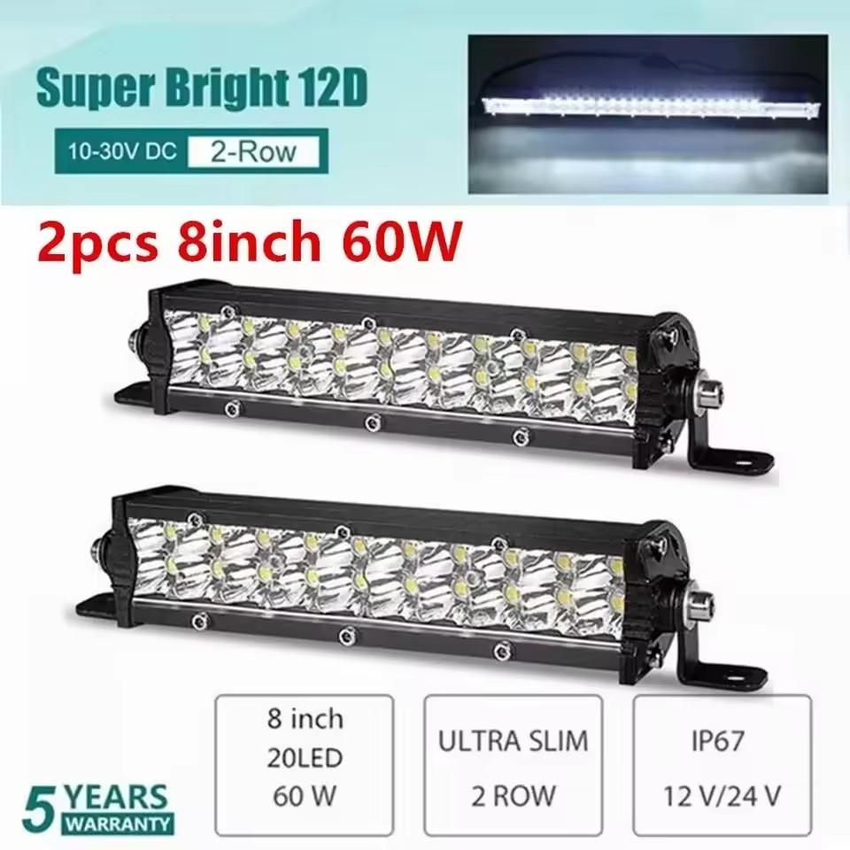12D LED Light Bar 60W 120W 180W Work Light 12V 24V for Offroad Truck ATV Tractor 4X4 LED Bar 4WD Driving Lamp