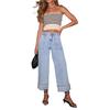 Women's Denim Classic Versatile High Waist Fashionable Trousers