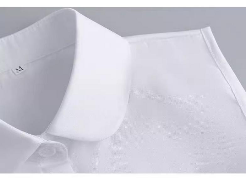 Women's Sleeveless White Shirt with Hooded Sweater Vest and Removable Fake Collar