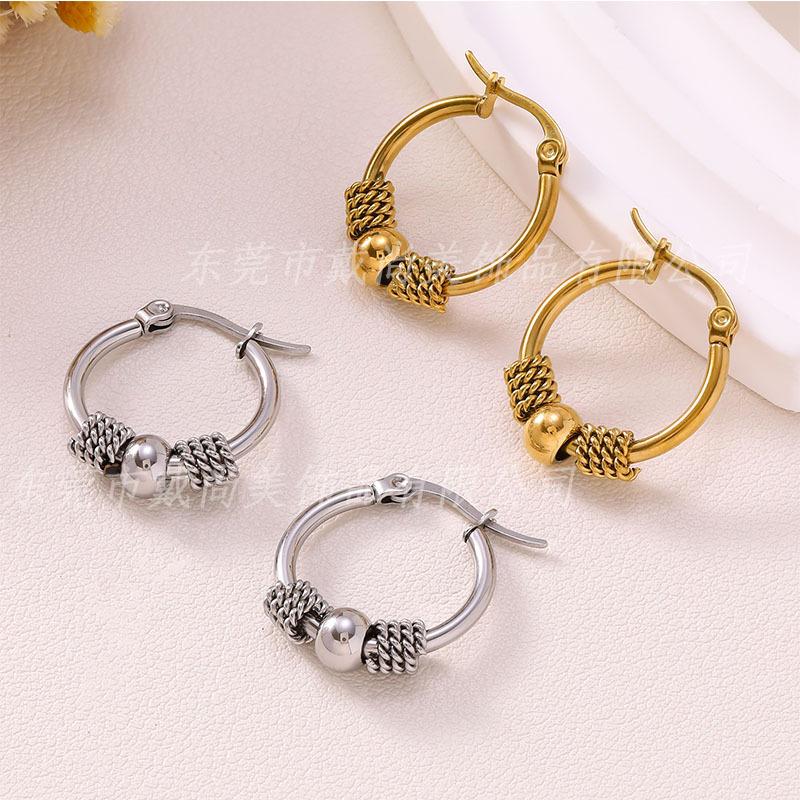 Stainless steel INS wind earrings niche high sense fashion earrings trend temperament versatile stud earrings