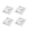 4PCS Boat Cabinet Flush Mount 316 Stainless Steel Square Flush Pull Ring Handles for Furniture