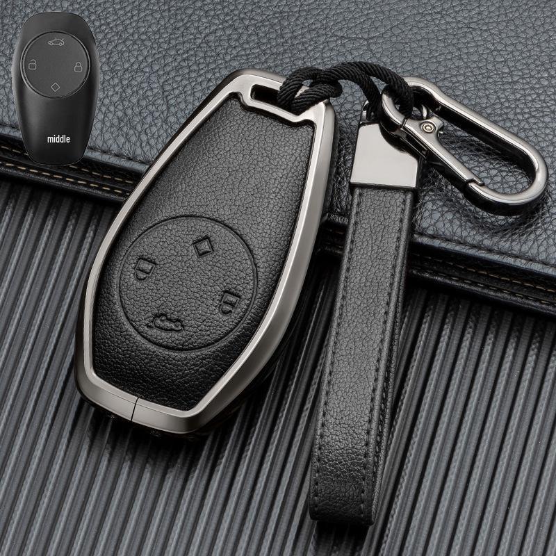Leather Alloy Full Coverage Key Shell for Leapmotor T03/C11/C01/S01