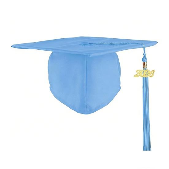Studentmössa 2026 Examenshatt Slät Yta Fyrkantig Krona Design Examenshatt med Guldtofs Årsinredning