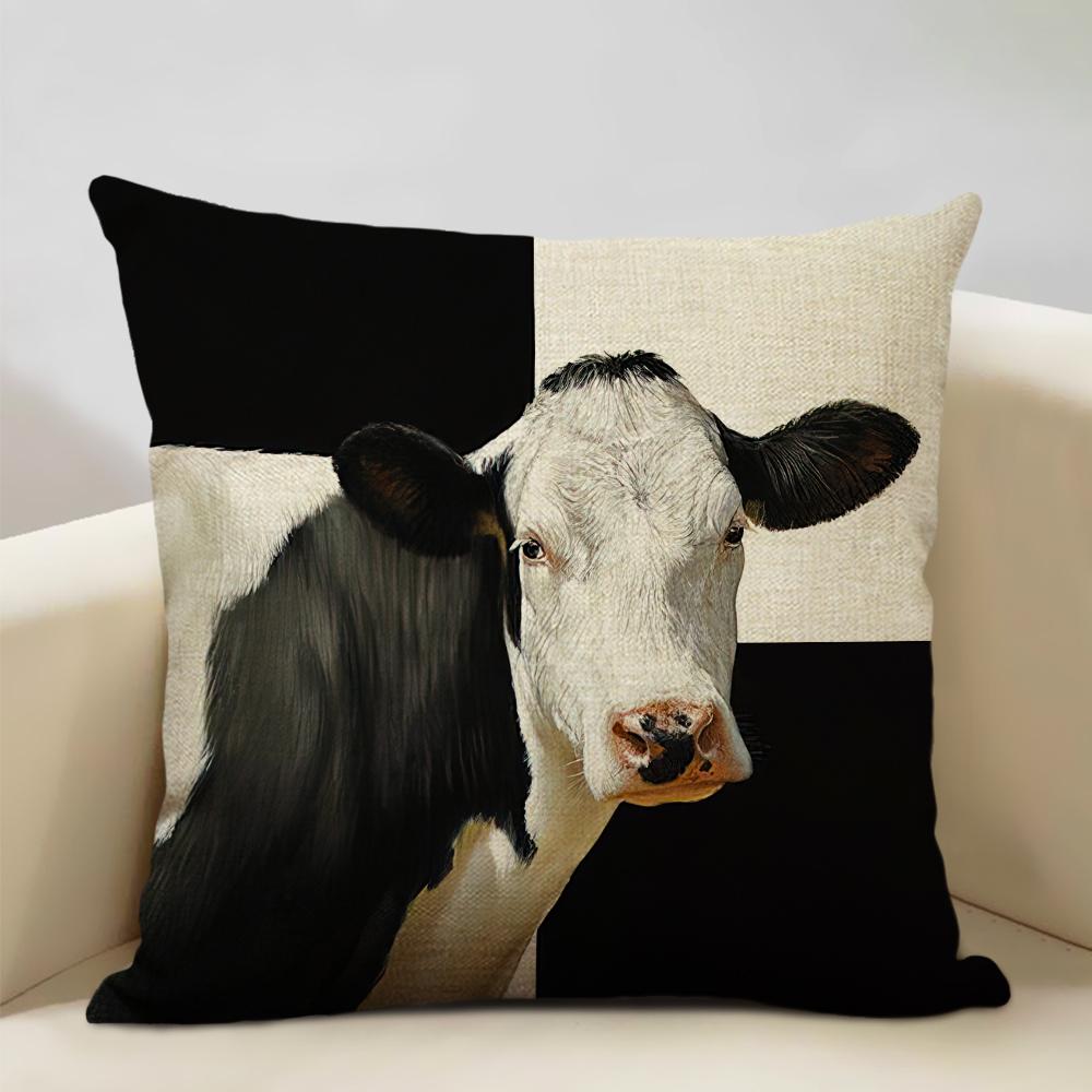 Animal Series Cushion Cover Nice Cow Sofa Decorative Pillow Cover Custom Pillow Case Outdoor Leisure Chair Waist Pillow Case