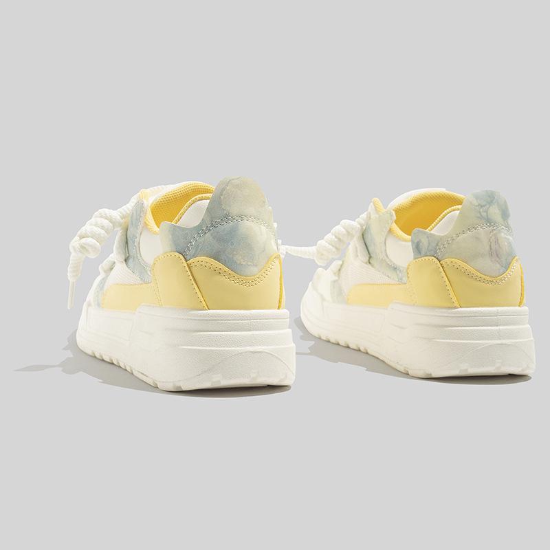 Mesh little white shoes breathable board shoes thick sole round head student casual shoes single shoes