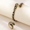 Stylish Leopard Pattern Jewelry Set Adjustable Open Bracelet and Ring Handmade Accessories for Fashion Enthusiasts