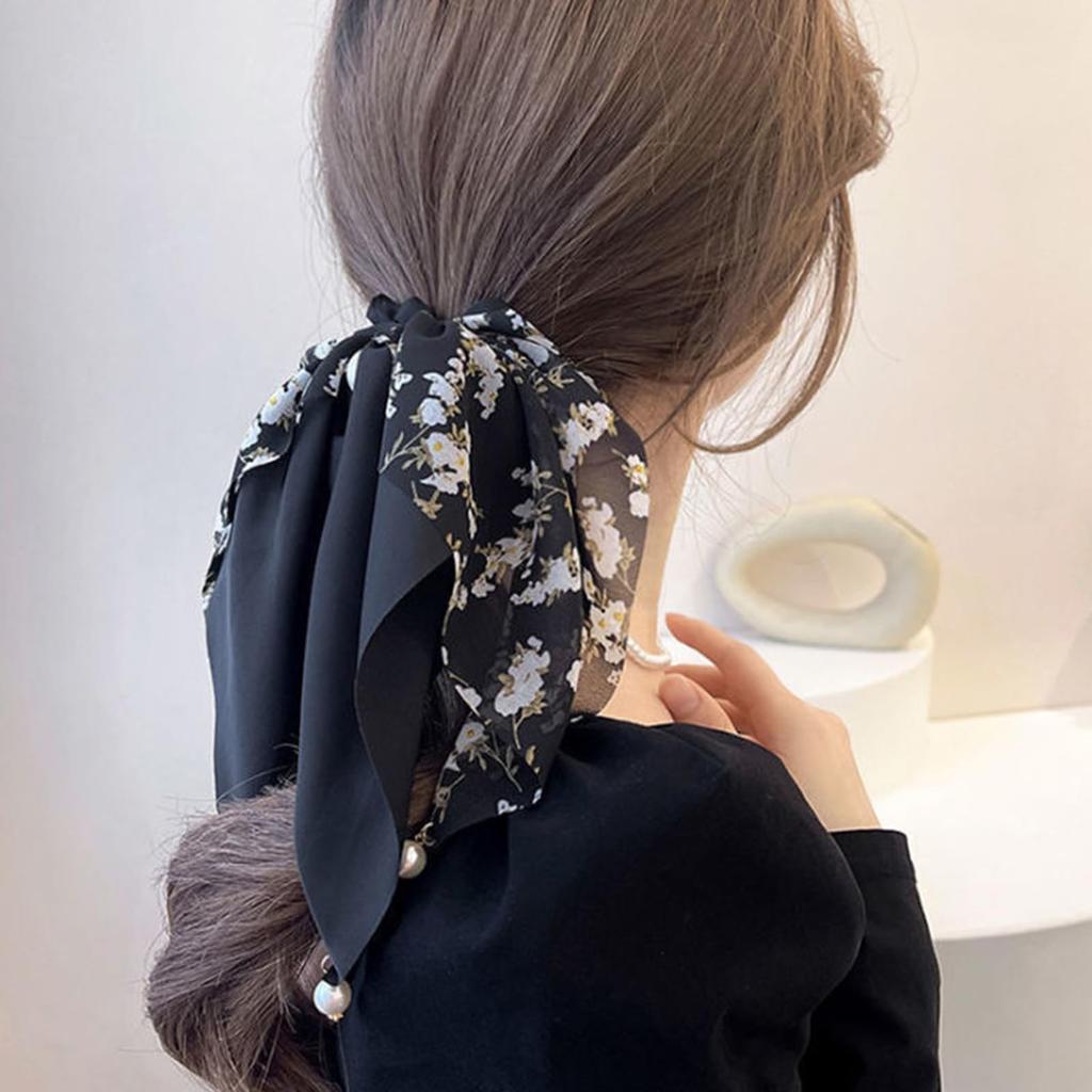 Hair Adult Hair Large Floral Hair Gentle on Day Stylish Hair Set of 2 Women's Ties, Scrunchies, Ribbons, Ponytails, Volume, Print, Bows, Arrangements,