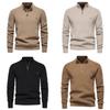 Pull d'automne pour homme à col rond avec mélange de coton stretch pour un style urbain décontracté