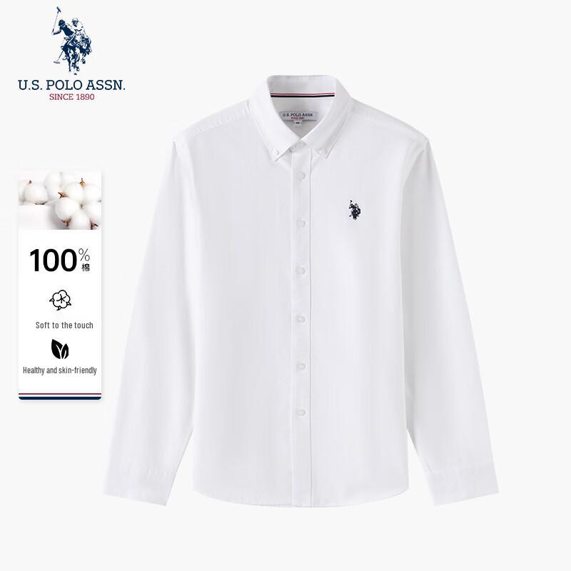 

нас. POLO ASSN. Чоловіча сорочка зі 100% бавовни, з довгим рукавом, не потребує прасування 2XL/185