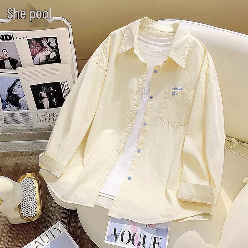 Ta Chi Women s Lapel Loose Casual Long-Sleeve Shirt One Size