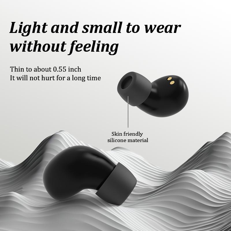 Bluetooth 5.3 Earphones Mini Invisible Headphones TWS Wireless Earbuds HIFI Stereo Noise Reduction Heasets with Microphones