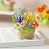Bright Flower Basket: Preserved Flower & Succulent Building Block Set for Desktop Decor & Birthday Gifts