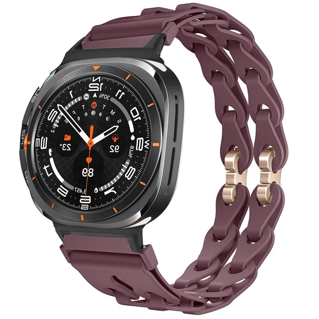 Silicone Chain Strap for Samsung Galaxy Watch 2025/7 Ultra 47mm Wristband Band Bracelet for Galaxy Watch ultra 2025 Watchband