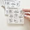 Korean Cute Puppy Prankie’s French Line Drawing Journal Stickers