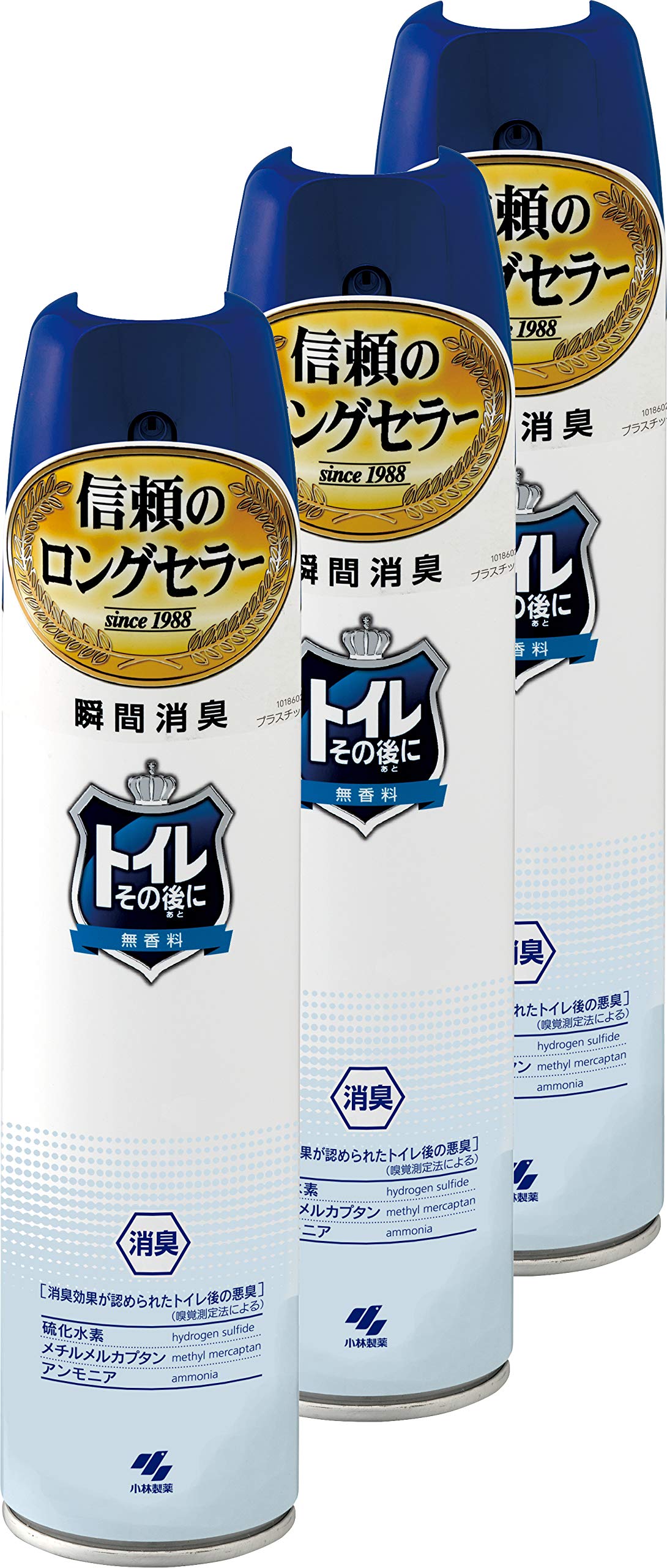 Kobayashi Pharmaceutical Toilet After Cleaning Unscented Deodorizer Toilet Deodorizing Spray 280ml x 3 [Bulk Purchase]