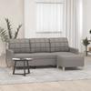 Vidaxl 3-Seater Sofa with Footstool, Taupe, 180 Cm, Fabric