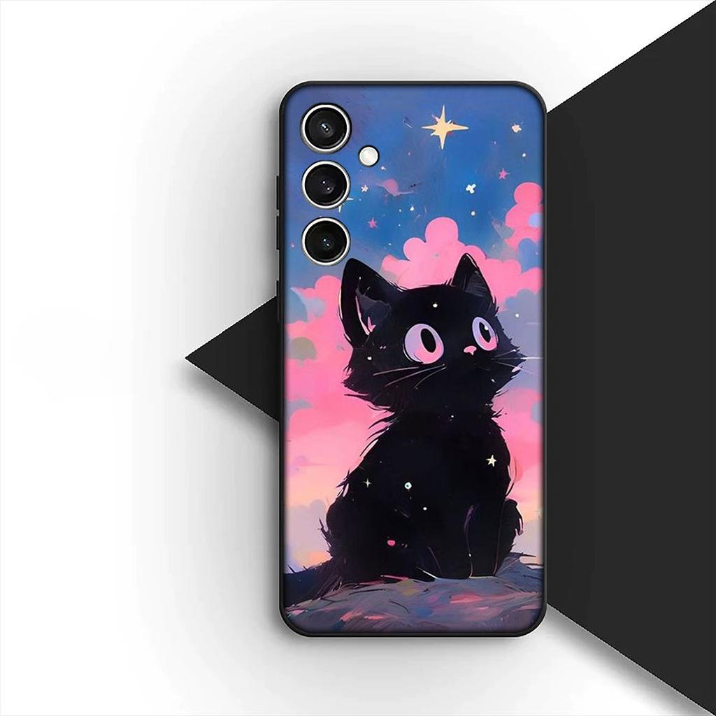 Cover for Samsung Galaxy S10 S8 S9 Plus A33 A34 A31 70 A71 A72 Note 20 9 8 S10E Casing Phone Case Cartoon Cat Meow Kitten