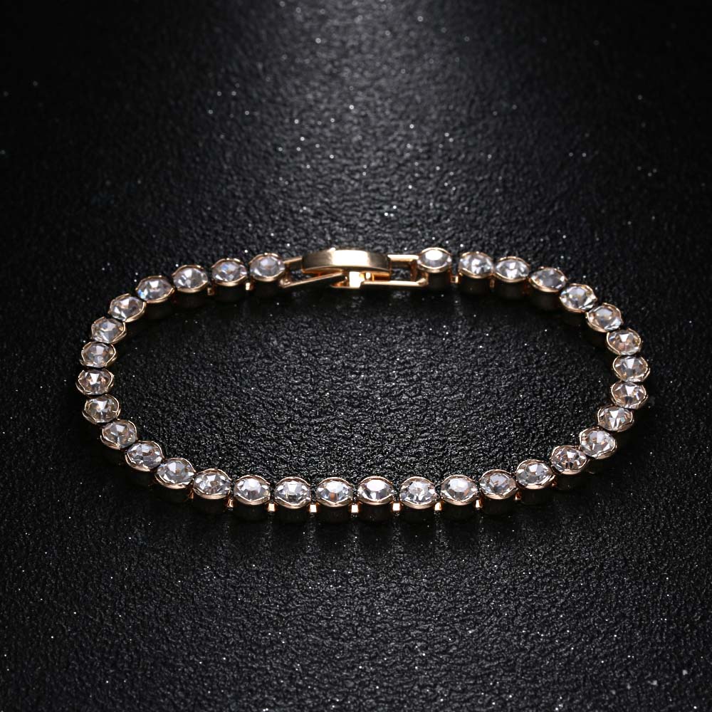1Pc Crystal Rhinestone Jewelry Gold/Silver Color Bracelet Chain Women Bridesmaid Girls Wedding Party Hot Sale Gift Cuff Bracele