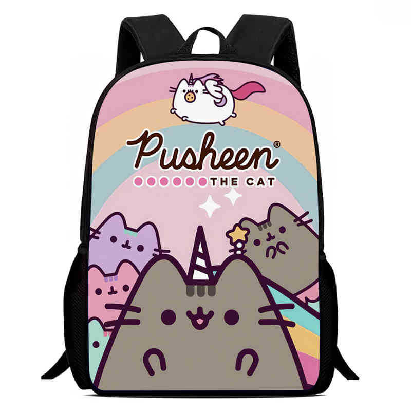 

Детский рюкзак с принтом Pusheen, уличный, большой вместимости, школьный ранец для студента 01
