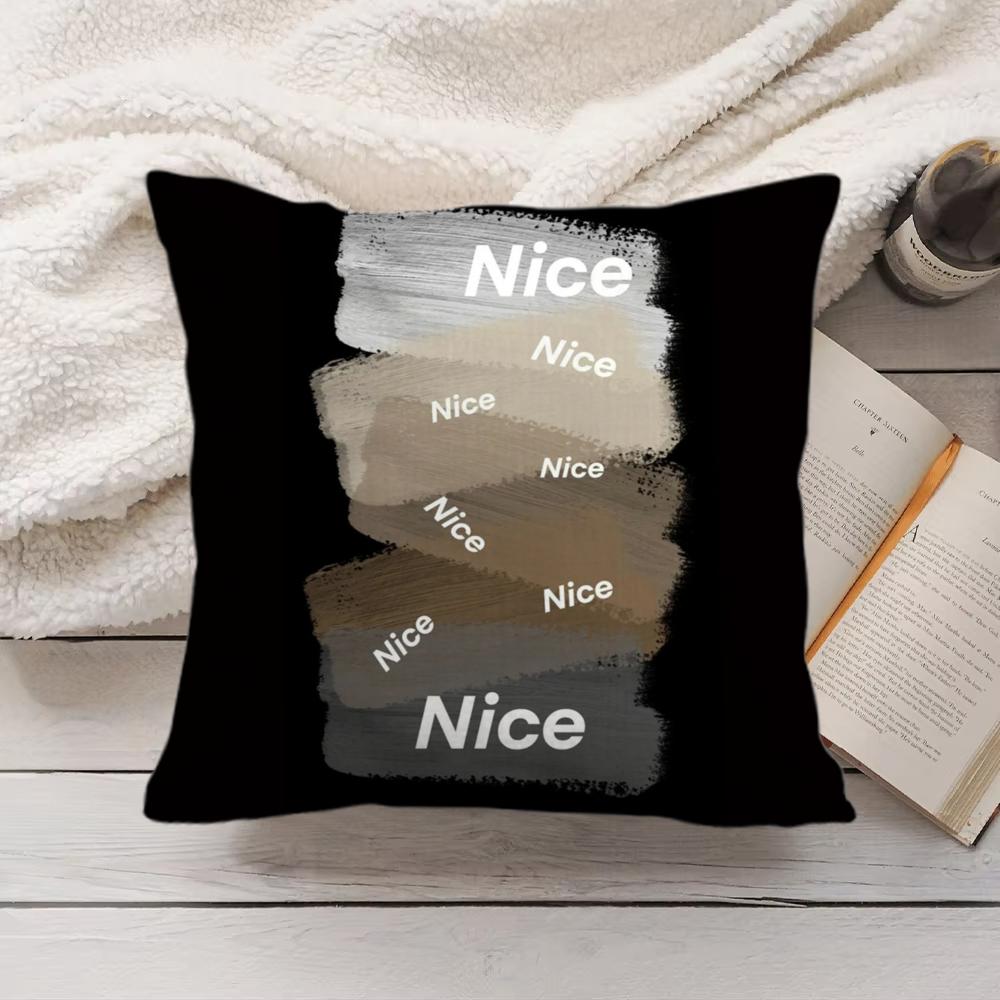 Black And White Series Cushion Cover Short Plush Double-Sided Printing Home Machine Washable In Warm Winter Pillow Cover