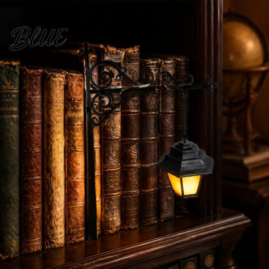 Ambient Book Light Vintage Lantern/Ghost Bookshelf Light  Metal Desk Lamp with Warm Lighting  Accent for Bookcases Retro Lovers & Library Study