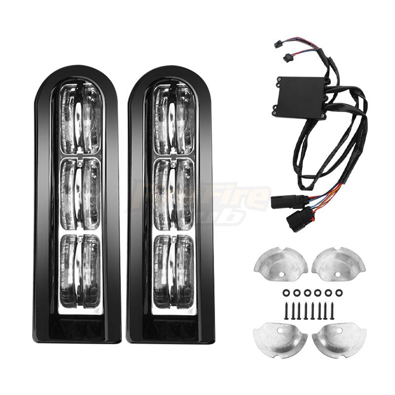 Motorcycle LED Inserts Saddlebag Filler Support Taillight Running Light For Harley Touring Road Electra Glide CVO Limited 14-Up