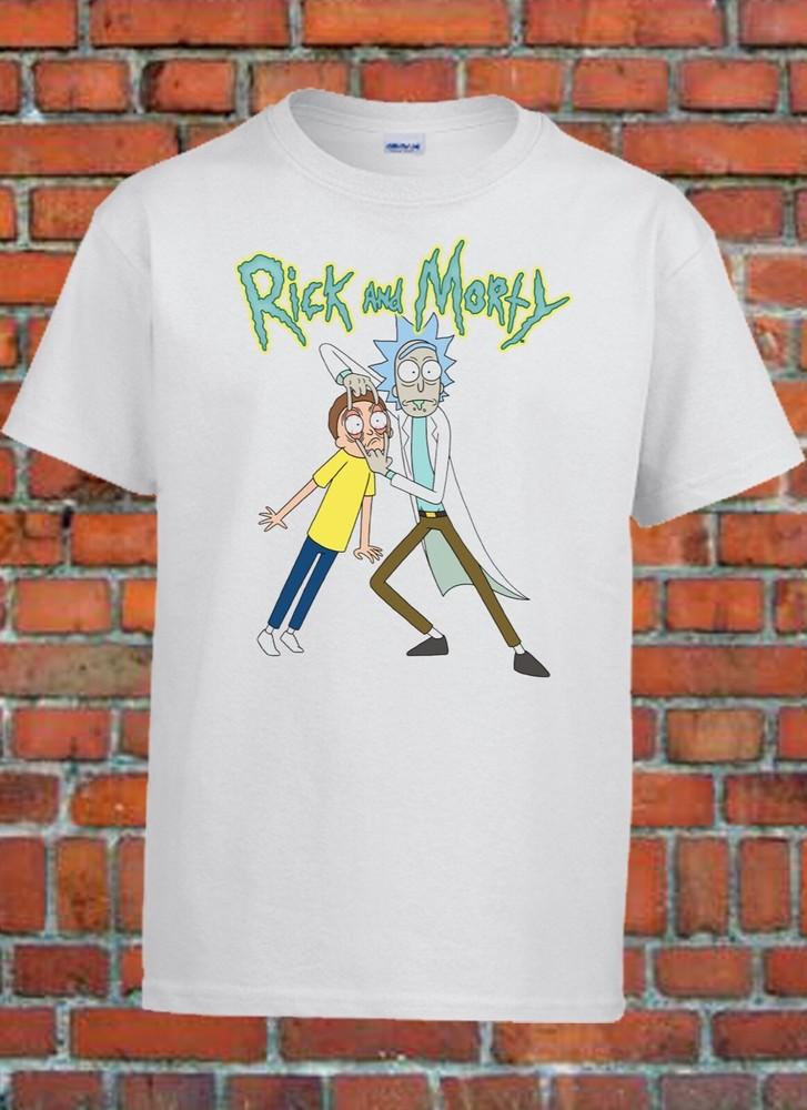 Rick and Morty T- Shirt Graphic Cartoon Funny Tee Adult Swim