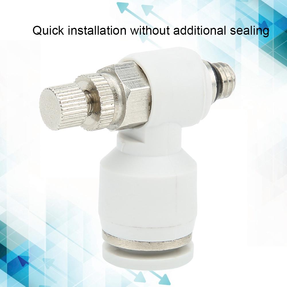 50 Pieces Pneumatic Push to Connect     Regulating Valve, Adjustment Small Size Stress Resistant   Quick Connect Fitting with 90 degrees  E