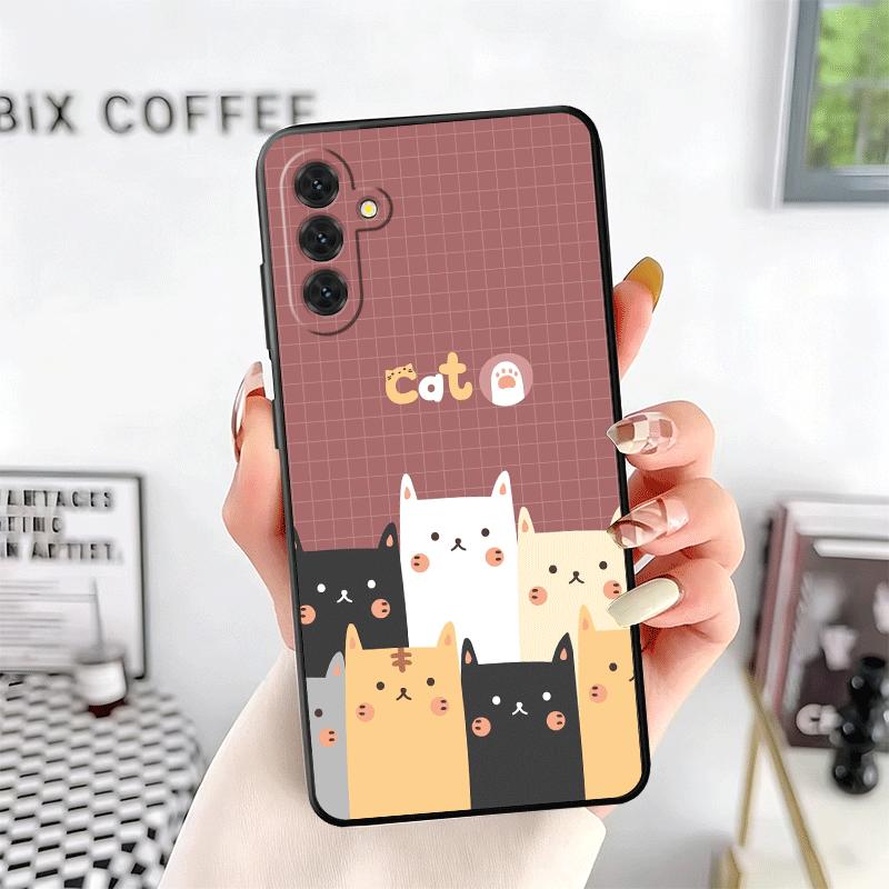Cartoon Cute Cats Theme Soft Phone Case for Samsung A17 A37 A57 A16 A26 A36 A56 A15 A25 A35 A55 A14 A24 A34 A54 A13 A23 A33 A53