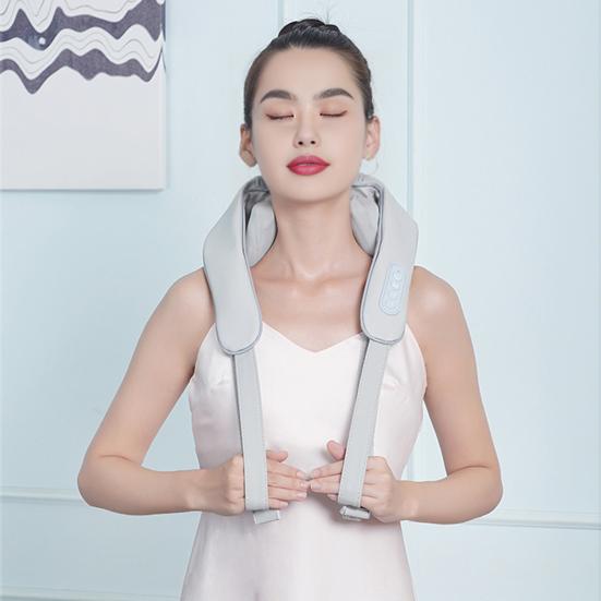 8D Neck And Shoulder Massager with Heat Shiatsu Deep Tissue Kneading Rechargeable Cervical Massager for Muscle Pain Relief Portable Massage Pad