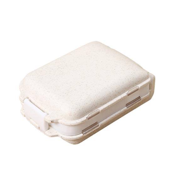 

Pill Box with 3-Layer Design Large Capacity Container with Strong Buckles Spill Proof Weekly Organizer for Travel білий