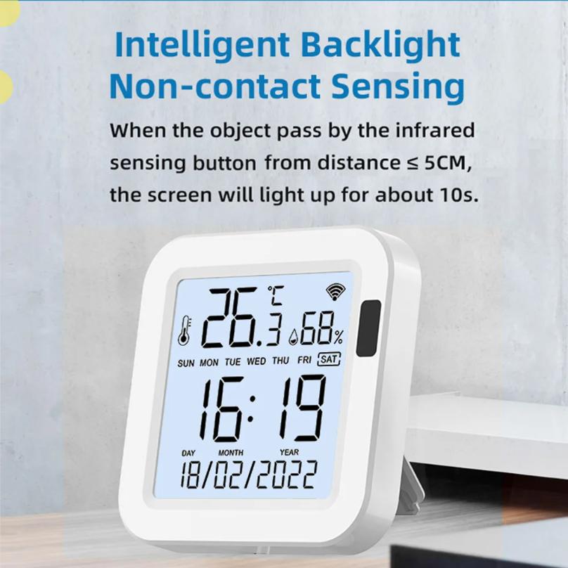 Smart Thermometer Hygrometer Tuya WiFi Temperature and Humidity Sensor With Backlight APP Remote Control Work with Tuya Alexa
