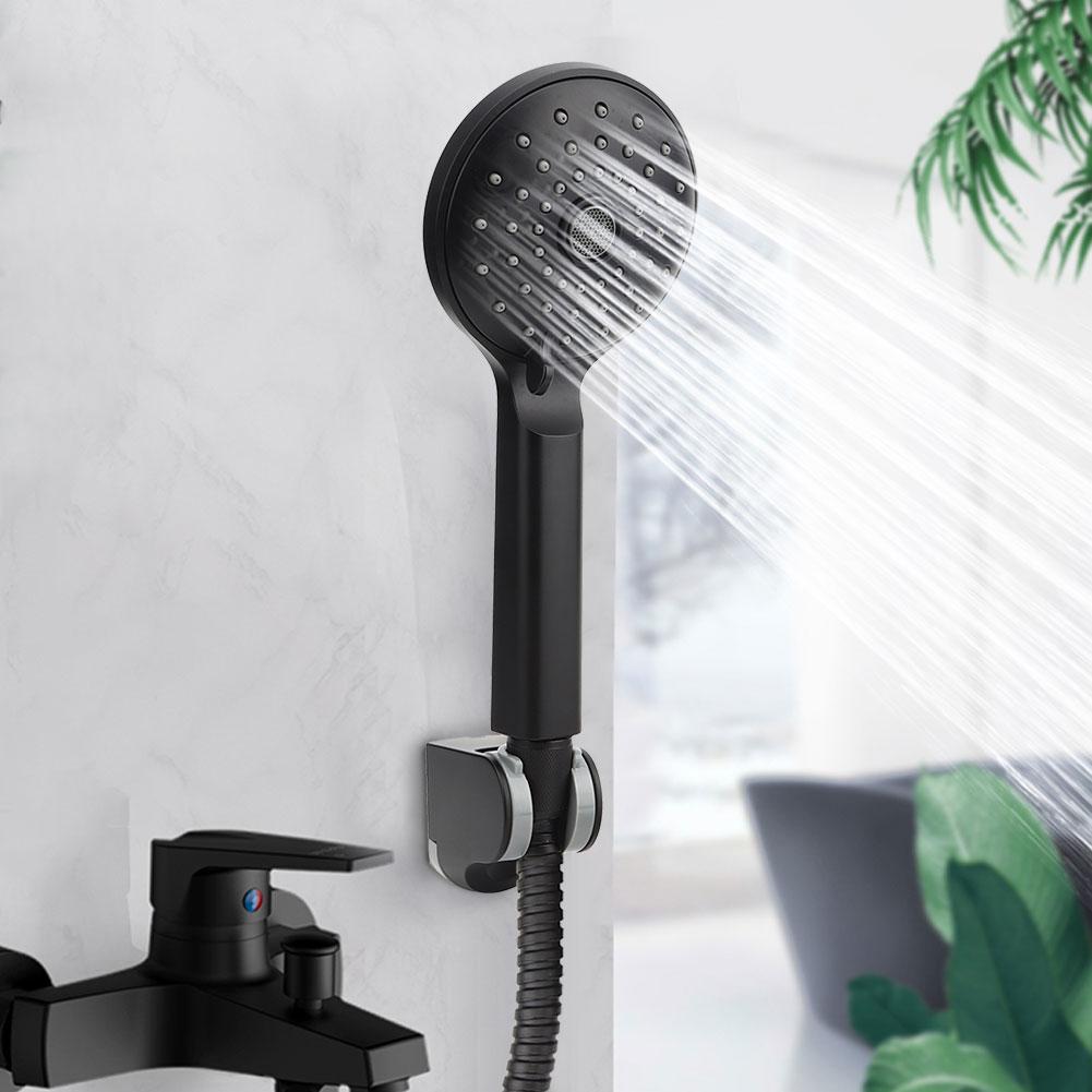 Matte Black Handheld Showerhead with Showerhead Holder Bracket Hose Bathroom Tools