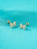 Minimalpiercing 14K Crystal Ribbon Piercing Earrings