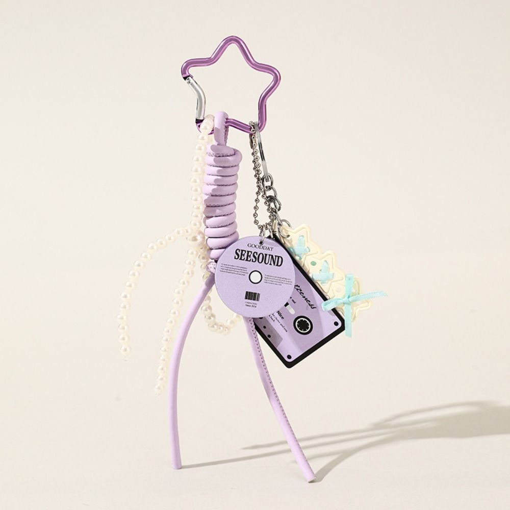 Music Guitar Shape Korean Ins Keychain Bag Hanging Spice Girls Keyring  Student