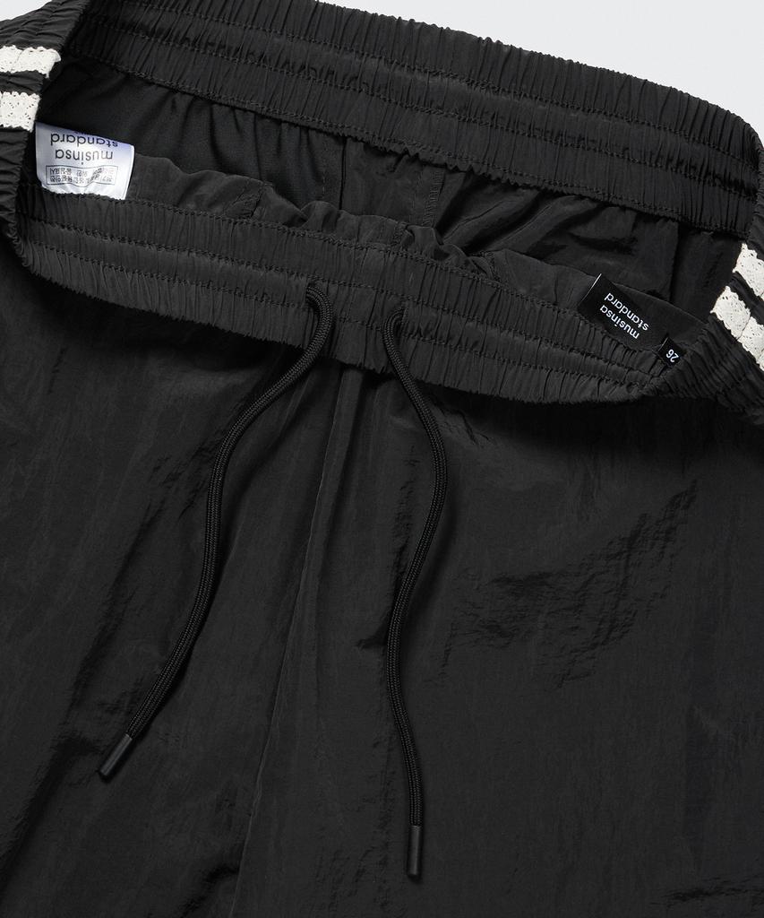MUSINSA STANDARD WOMAN Women'S Nylon Wide Lace Track Pants [Black]