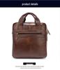 A4 Vertical Document Retro Men's Cowhide Crossbody Briefcase Shoulder Bag