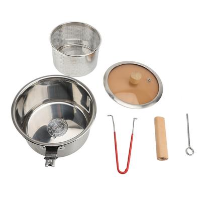 Fritteuse Topf mit Korb Deckel 2,5L Mehrzweck Saucenpfanne Milchtopf Kleiner Suppentopf Verbrühschutz Holz