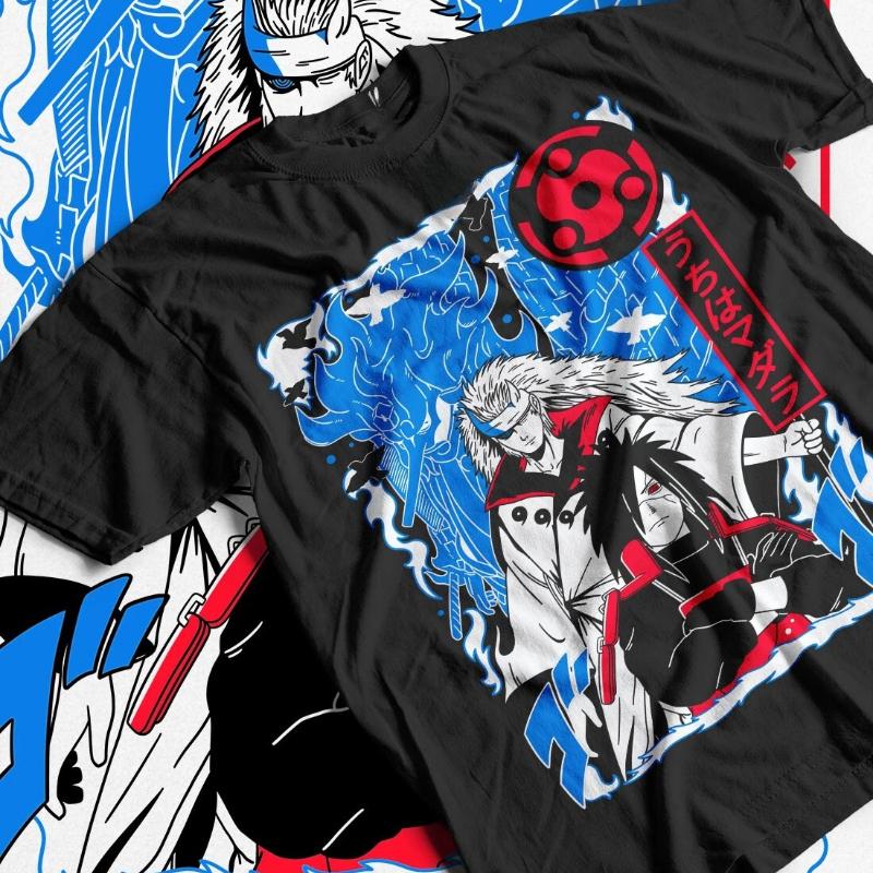 Madara Uchiha T-shirt Naruto Ninja Ferret Manga Strip Horror Anime Summer New Retro Fashion Men and Women Streetwear