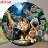 Green Jungle Animal Wall Art Lion Giraffe Zebra Metal Decor For Home Bar Cafe
