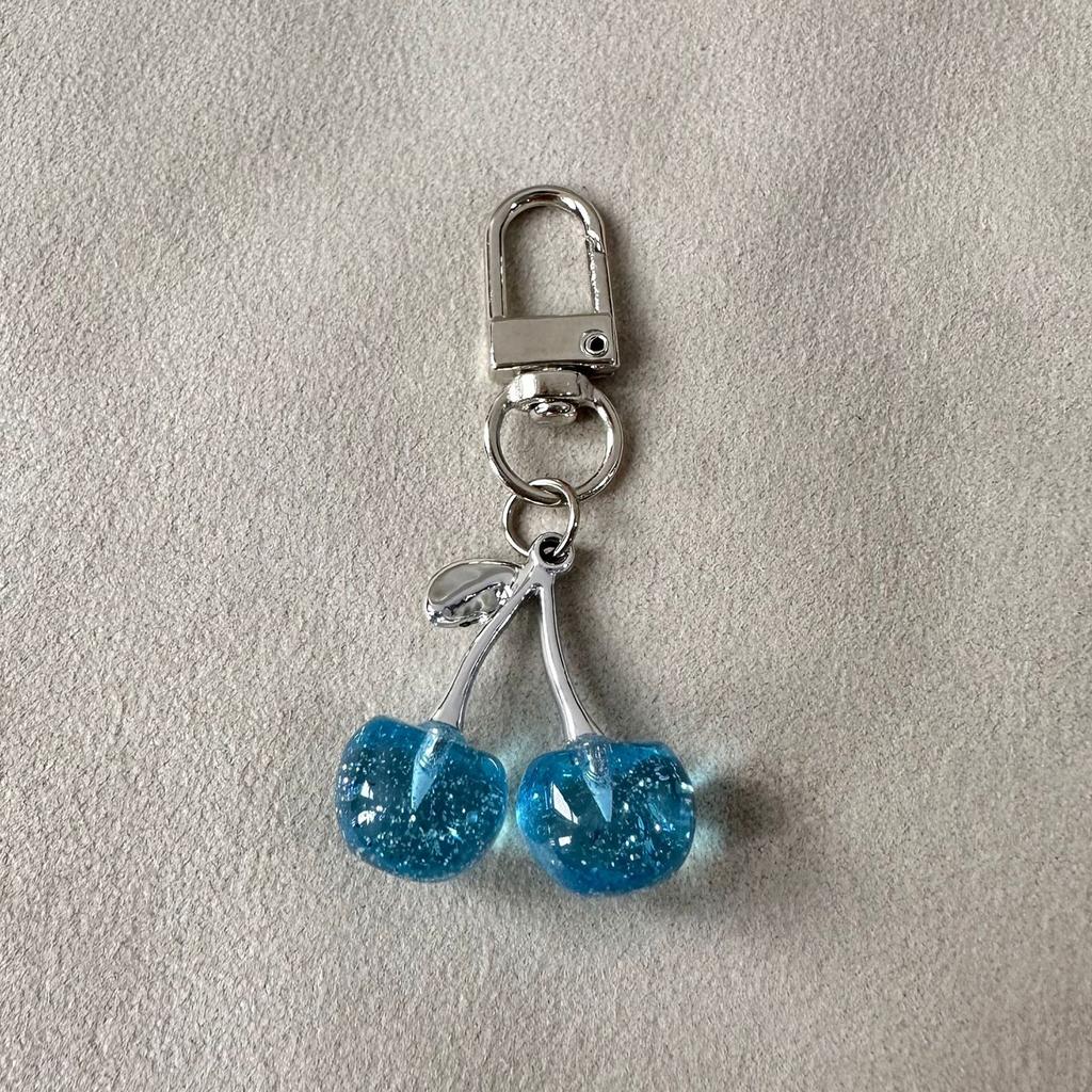 Cherry Charm Keychain Sparkling Multifunctional Crystal Accessory for Purses Backpacks and Cars Women's Gift