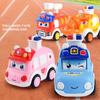 Q Cute Puzzle Enlightenment Toy Engineering Ambulance Police Car Fire Truck Falling Cartoon Cute Inertial Press