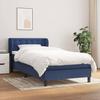Vidaxl Letto Continentale Con Materasso, Blu, Tessuto 100X200 Cm