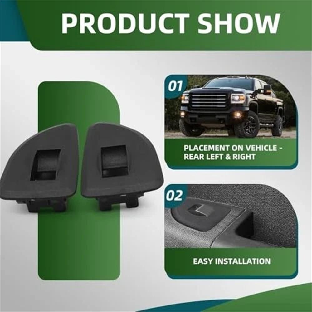 2 PCS Black Rear Window Switch Panels Bezels 25995490 25995494